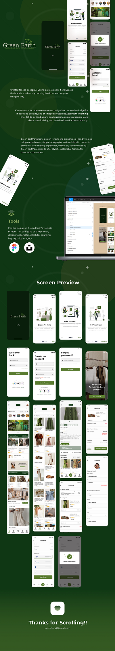 Green Earth shopping mobile mobile ui ux