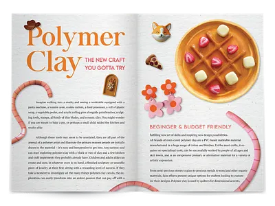 Magazine Layout Design - Polymer Clay graphic design layout magazine polymer clay print typography