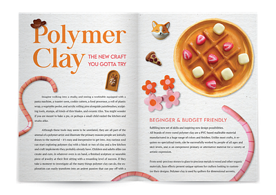 Magazine Layout Design - Polymer Clay graphic design layout magazine polymer clay print typography