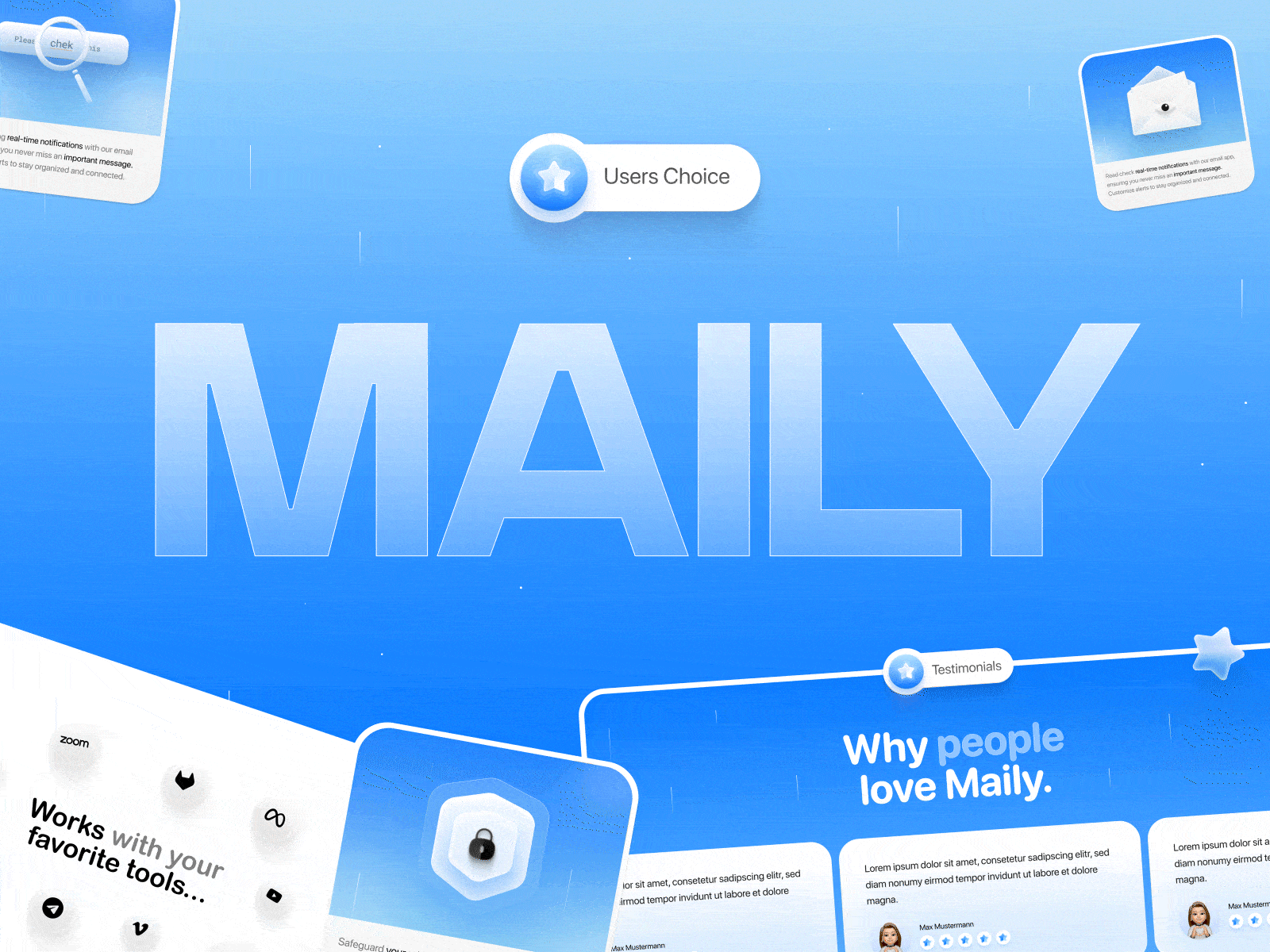 Maily - Landing Page Design branding figma landing page design motion graphics saas design saas designer saas landing page software as a service web design ui web design webflow website design