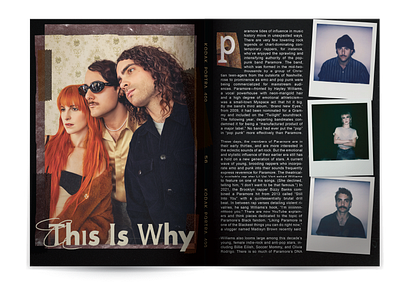 Magazine Layout - Paramore graphic design grunge layout layout design magazine music paramore print design spread typography