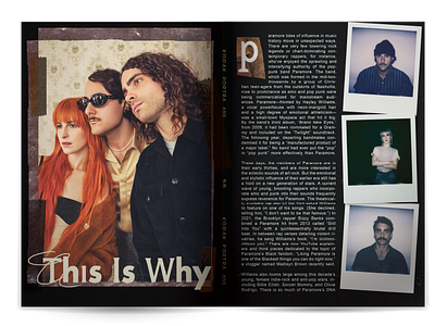 Magazine Layout - Paramore graphic design grunge layout layout design magazine music paramore print design spread typography