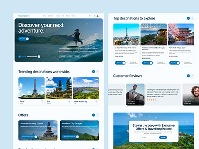 🌍 WanderSphere Travel Website - Homepage Design adventure booking homepage landingpage travel ui ux