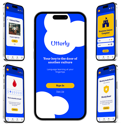 Utterly Language Learning App - End to End Design app design mall ui ux