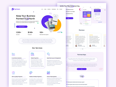 PayCompass business website landing page modern design payment website ux