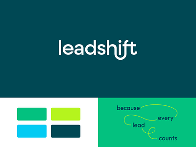 Leadshift - Logo design blue brand design branding call center call tracking color palette design green logo logo design logotype saas saas logo sans serif software software logo tech tech logo typography wordmark