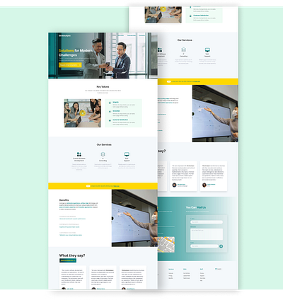 Startup Website Design – Corporate Solutions clean design company profile figma landing page minimalist modern design professional website startup web design website design