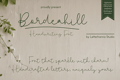 Bordeahill Font branding design font graphic design handwritten script font typeface