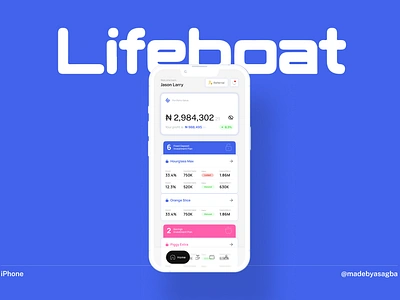 Investment App - Lifeboat app dashboard deposit investment mobile splash ui ux wallet