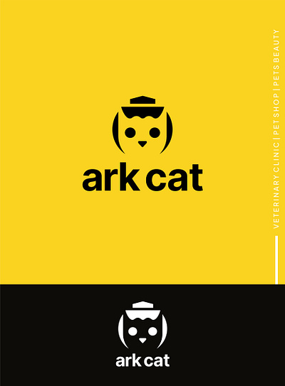 ark cat graphic design logo logo design negative space vctor vet clinic