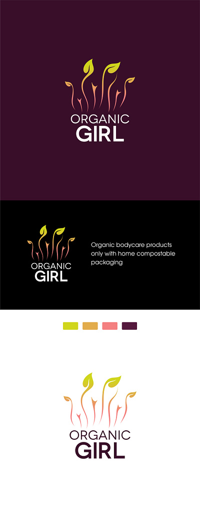 Organic girl beauty body care branding cosmetic logo logo design vector