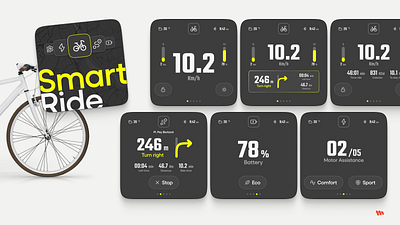 SmartRide battery bike clean ui interface navigation product design ui