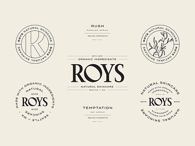 Roys Branding and Packaging Design beauty brand identity branding cosmetics cosmetics branding design emblem graphic design hair care haircare illustration label logo logo design logotype packaging skin care skincare