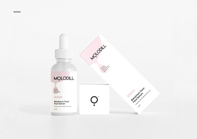 MOLODILL branding cosmetic brand logo make up make up brand packaging design pink