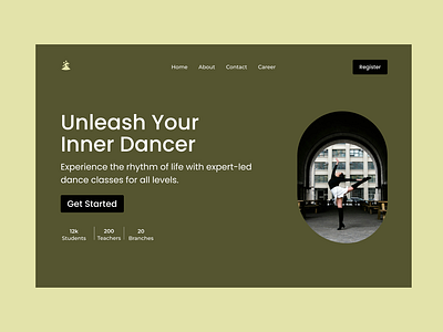 Dancing Web Design - Hero Section dance dancing hero section dancing landing page hero section landing page promi tasnim ui uiux ux zarin