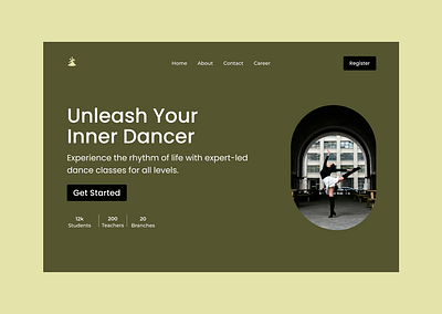 Dancing Web Design - Hero Section dance dancing hero section dancing landing page hero section landing page promi tasnim ui uiux ux zarin