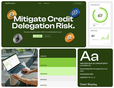 Brand Identity and UI | GHOForward - Crypto Credit Delegation branding colour pallate ui design visual design web design