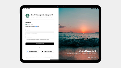 Day 1 - Sign Up #Daily UI beach dailyui environment interface ipados lightmode nonprofit signup ui ux