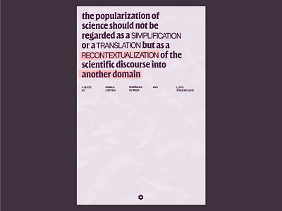 The popularization of science graphic design poster quote texture typography