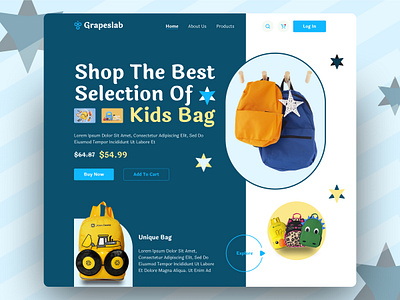 Kids Bag Landing Page Design bag bag website design best designer college ecommerce education kids kids bag kids bag website marketing school bag top designer trendy ui designer uiux web design web designer website website design