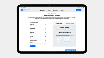 Day 4 - Calculation #DailyUI calculator dailyui design finance housing ipados lightmode loan mortgage ui ux