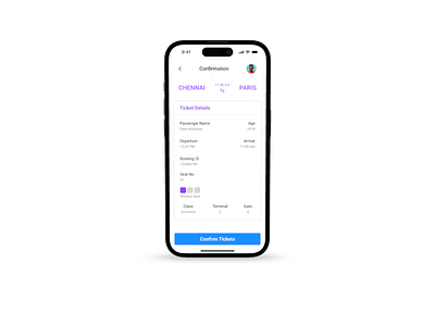 Flight Ticket Confirmation Page UI dailyui design figma ios design ui