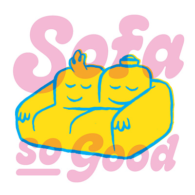 Sofa so good fridge magnet illustration shirt