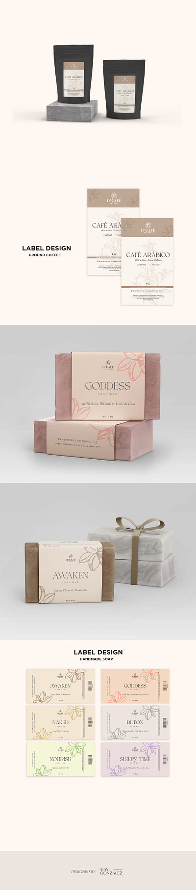 Packaging and Label Design | DCafe Natural branding graphic design logo packaging