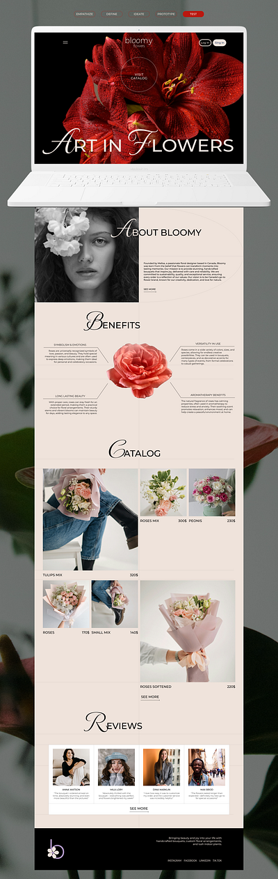 Website for Florist Company branding graphic design landing page ux design uxui design web design