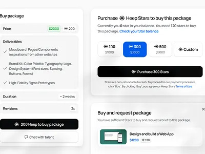 Service Package Modals freelance modals service