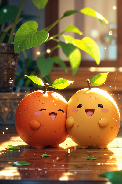 Citrus Buddies: A Slice of Sunshine anime art illustration nature