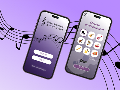 UI design for Music Learning App application figma ui uidesign