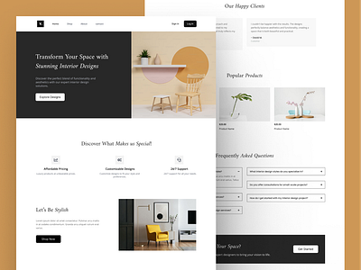 Interior Design landing page interior design interior landing page landing landing page ui ui design website design