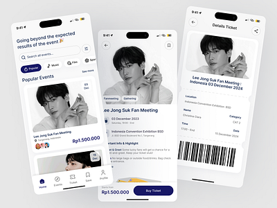 Kuyss! - Event App 🎉 application booking concert dailyui design event events fan meeting figma gathering meet meetup mobile music party schedule ticket ui uiux ux