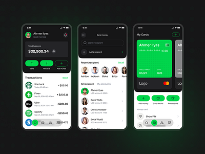 Mobile Banking App UI Design app banking app fintechappdesign fintechux mobile app mobileappui mobilebankingapp moneytransferapp paymentapp uxuidesign