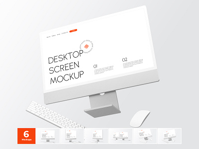 Desktop Screen Mockup app application brand branding business clean company computer corporate design graphic design imac interface minimalist mock mockup template ui web website