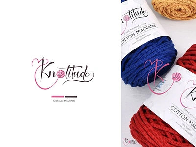 KNOTITUDE LOGO DESIGN bohostyle calligraphy clothing crochet cursive logo handmade homedecor knotitude logo logo designer logotype loop macrame macramelove neddle script signature logo typography yarn