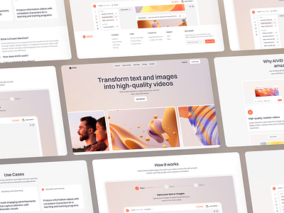 AIVID STUDIO - AI Video Landing Page ai video dashboard ai video generator ai web dashboard clean image to video landing page ai video generator minimalist modern product design ui ui design ux video video editing web web design website