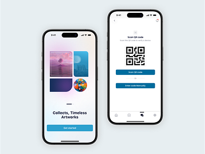 NFT's Device Connect Application app banner bottom bar branding category design device home page login manually device connect marketplace mobile app nft qr code splash screen tab bar ui ux design web website