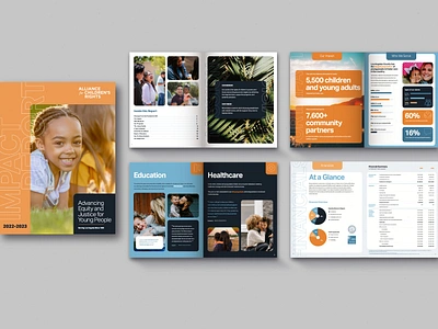 ACR : Impact Report Layout branding brochure childrens alliance design equality graphic design grid layout print piece typography