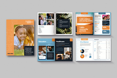 ACR : Impact Report Layout branding brochure childrens alliance design equality graphic design grid layout print piece typography