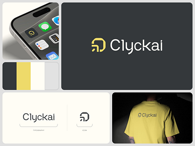 ClyckAi Logo Design abstract logo ai ai logo brand agency brand guidelines brand identity branding click creative logo fintech logo logo design logomark monogram power software logo startup tech technology visual identity