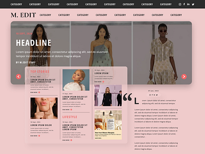 Redesigning fashion, digitally (UX redesign) branding fashion news responsive ui ux webpage