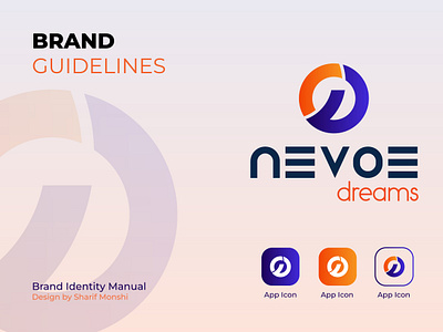 Nevoe Dream Logo | Brand Guidline branding creative logo logo logo branding logo brandstyle logo designer logo icon logotype minimal logo minimulist logo nevoe dreams logo nevoedreams nevoegraphics ng logo round logo sharifmonshi2511 symbolic logo typography logo vector website logo