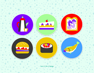 Daily UI Challenge #084 - Badge badge daily ui 84 daily ui challenge food game achievement game badges illustration