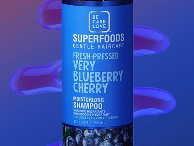 Blueberry Cherry Shampoo branding graphic design