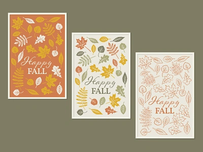 Fall Poster Design art autumn card decor decorative design doodle fall graphic design happy fall illustration leaves line art maple oak postcard poster retro rowan wall art