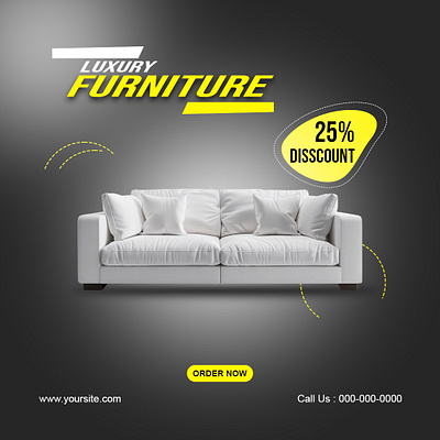 Sofa Social Media Post Design social media template