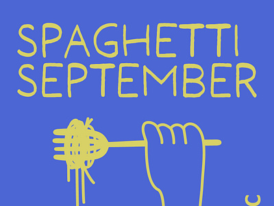 Spaghetti September Monthly Food Graphic church design food graphic design hand drawn illustration logo typography