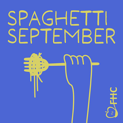 Spaghetti September Monthly Food Graphic church design food graphic design hand drawn illustration logo typography